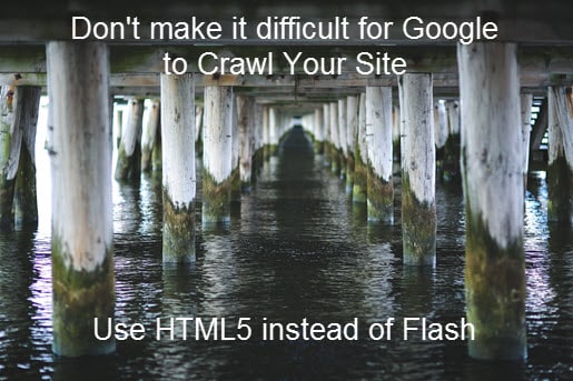 Under a pier with Google Crawl text