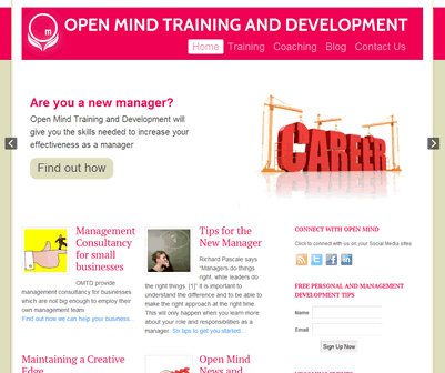 Training and development business coaching website