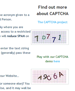 Using captcha to prevent form spam