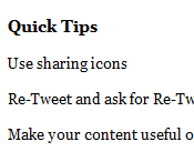 List of quick tips to get more people to read a blog