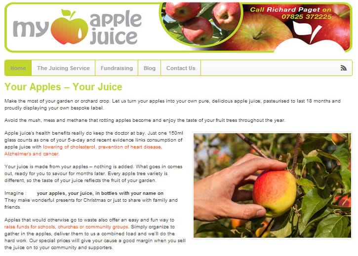 An apple juice pressing website