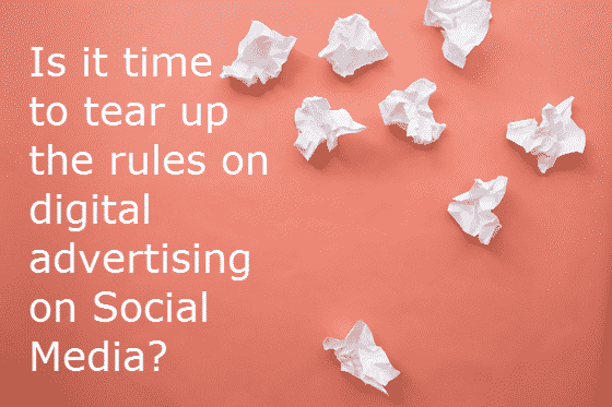 Social Media Advertising rules torn into scraps of paper