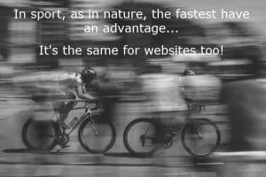 " racing bikes showing that faster is better when it comes to websites