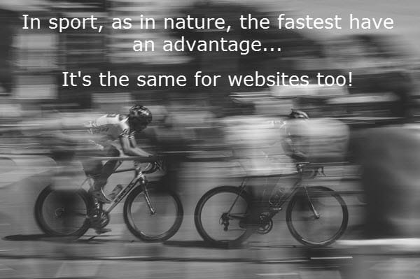 "racing bikes showing that faster is better when it comes to websites
