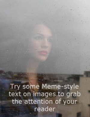 Example of a text meme over an image