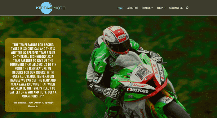 Kippax Motorcycle Accessories Website screenshot