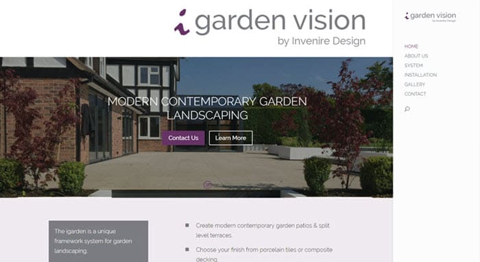 Screenshot of Swindon Garden Design Website