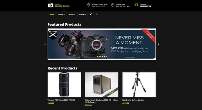 Chiswick Camera store website Screenshot
