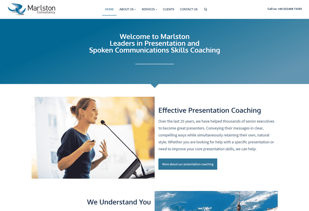 Marlston communication and presentation skills coaching website
