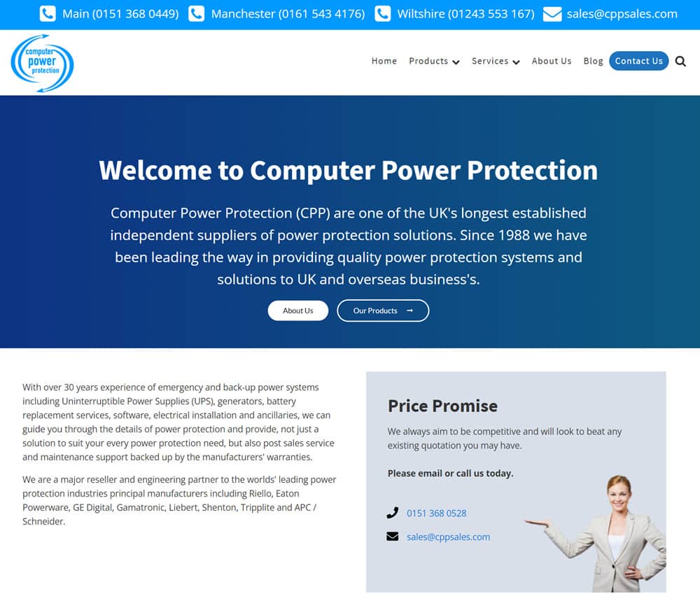 Computer power protection website example